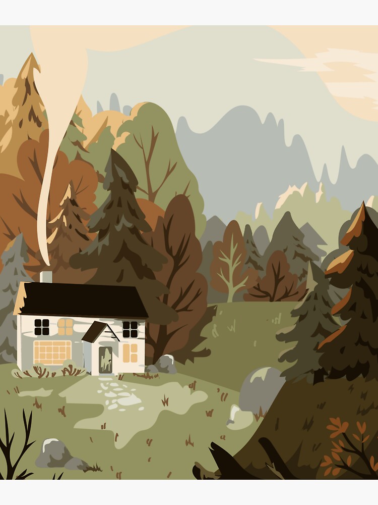 Thumbnail 3 of 3, Sticker, Sweet Home scenery designed and sold by JiggsFashion.