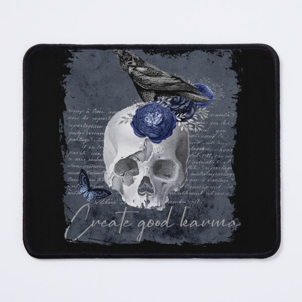 Item preview, Create good karma - Raven on a skull designed and sold by RebeccaRe.