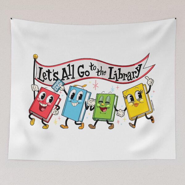 Item preview, Lets All Go to the Library ~ Marching Books designed and sold by ctkrstudio.