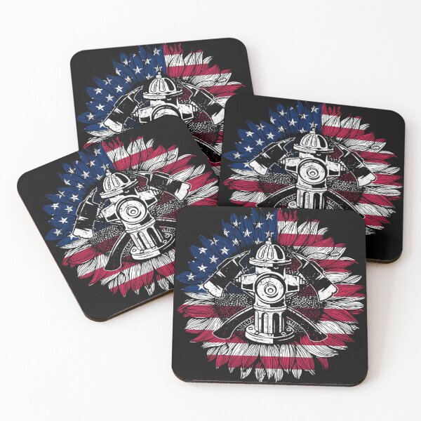 Item preview, Vitnage Firefighter Sunflower Usa Flag designed and sold by Isidroward.