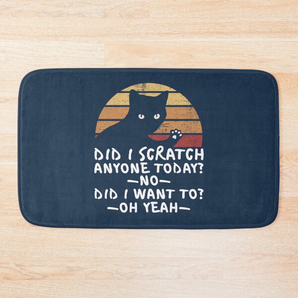 Item preview, Did I Scratch Anyone Today? Funny Cat Sarcastic Quote Vintage Kitten 80s Retro  designed and sold by alenaz.