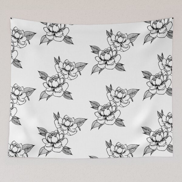 Item preview, Japanese flowers pattern, traditionnal peony design - peony tattoo inspiration,  designed and sold by shodark.