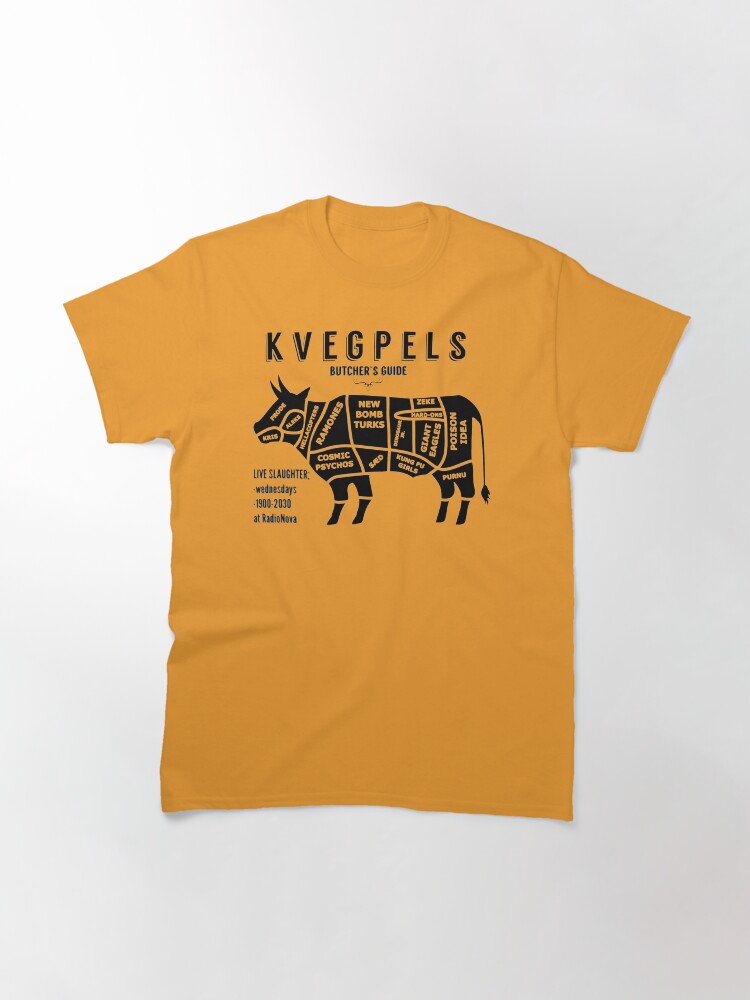 Thumbnail 3 of 7, Classic T-Shirt, Kvegpels butchers designed and sold by runforkovver.