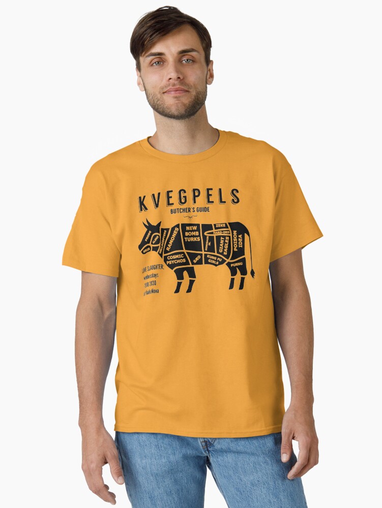 Thumbnail 1 of 7, Classic T-Shirt, Kvegpels butchers designed and sold by runforkovver.