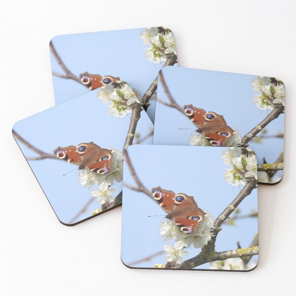 Item preview, Peacock butterfly on white blossom designed and sold by TwistedClassics.