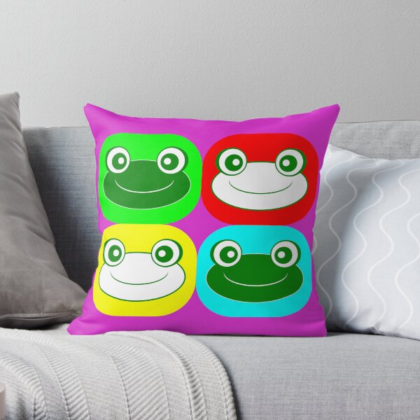 Happy Frog #4 Throw Pillow