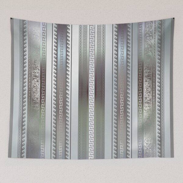 Item preview, Greek Keys Silver Purple White Stripe designed and sold by Yiorgos Designs.
