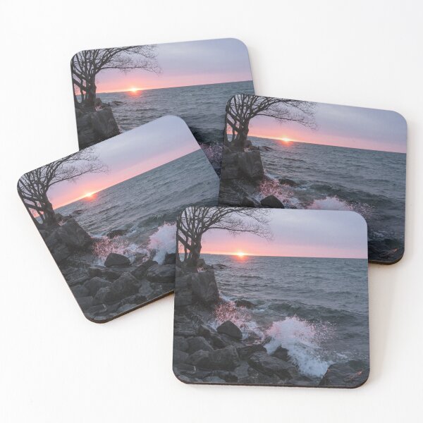 Item preview, Bold Pink Splashes - Intense Waterside Sunrise on Lake Ontario in Toronto designed and sold by Georgia Mizuleva.