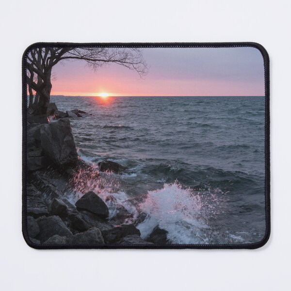 Item preview, Bold Pink Splashes - Intense Waterside Sunrise on Lake Ontario in Toronto designed and sold by Georgia Mizuleva.