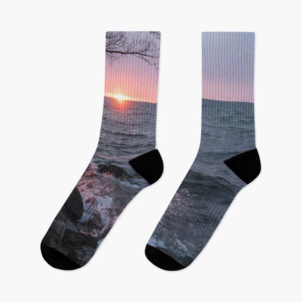 Item preview, Bold Pink Splashes - Intense Waterside Sunrise on Lake Ontario in Toronto designed and sold by Georgia Mizuleva.