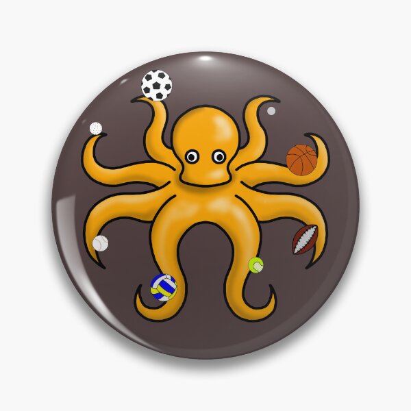 Item preview, orange octopus with sports balls designed and sold by octo-PS.