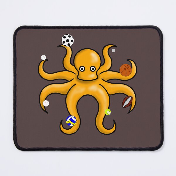 Item preview, orange octopus with sports balls designed and sold by octo-PS.