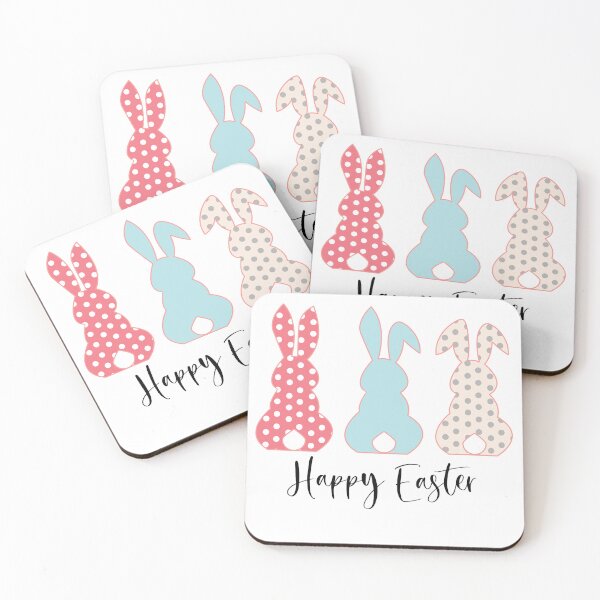 Item preview, Happy Easter with 3 Easter Bunnies designed and sold by Missing In Art.