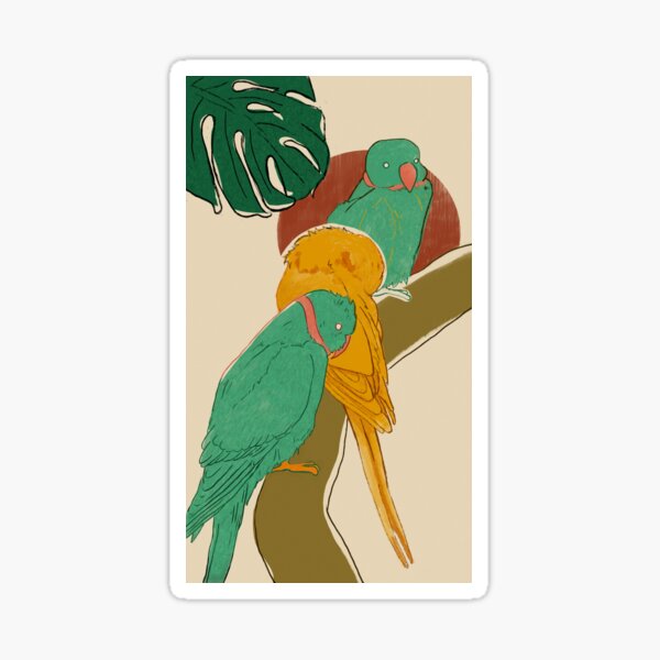 3 Parakeets Sticker