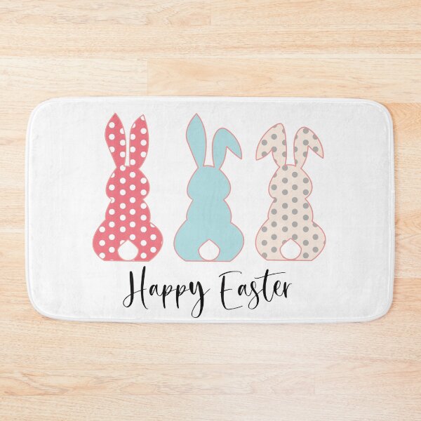 Item preview, Happy Easter with 3 Easter Bunnies designed and sold by Missing In Art.
