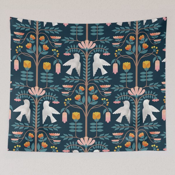 Item preview, Folk Forest Prussian Blue designed and sold by Cecilia Mok.
