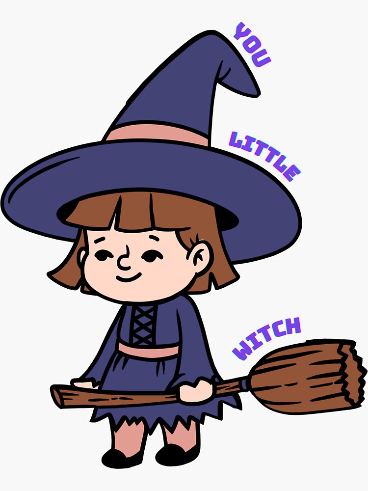 Thumbnail 3 of 3, Sticker, You Little Witch designed and sold by JiggsFashion.