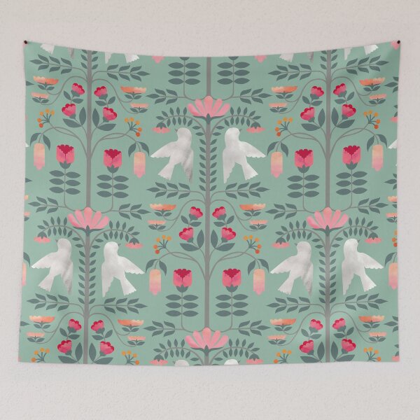 Item preview, Folk Forest Seafoam designed and sold by Cecilia Mok.