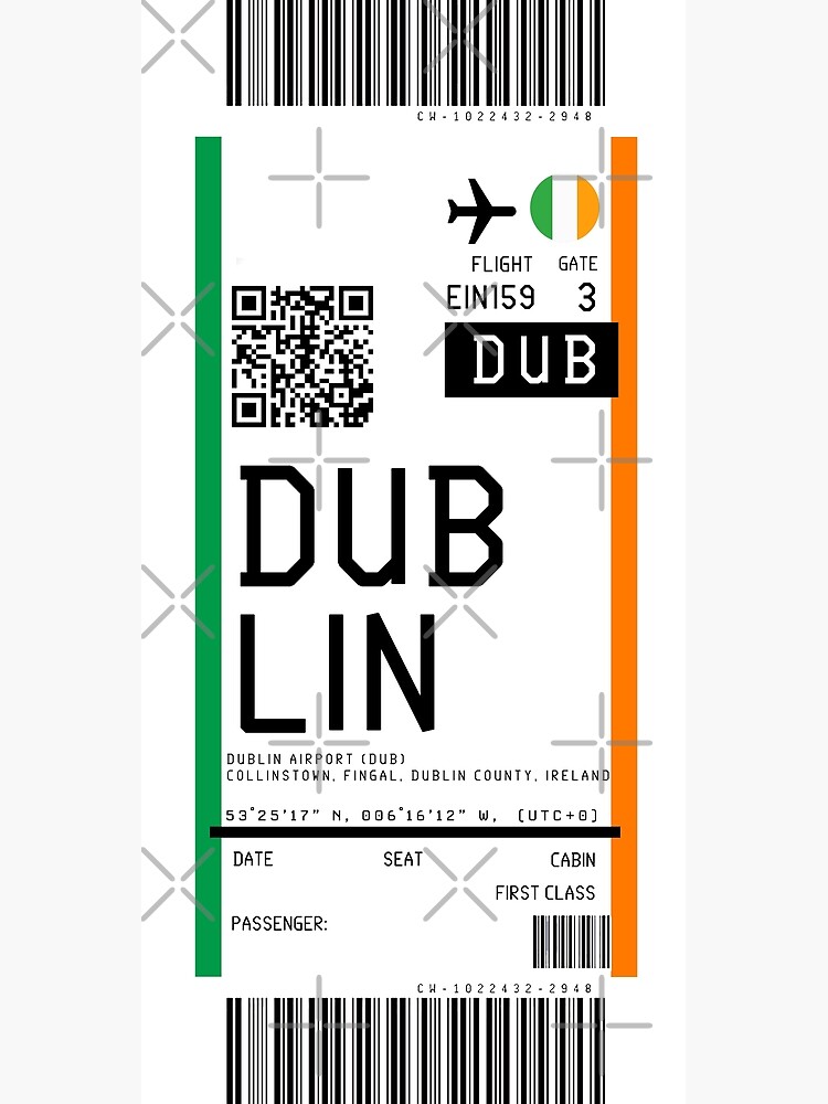 "Dublin airport (DUB) Boarding Pass rickrolled" Poster by mamahao