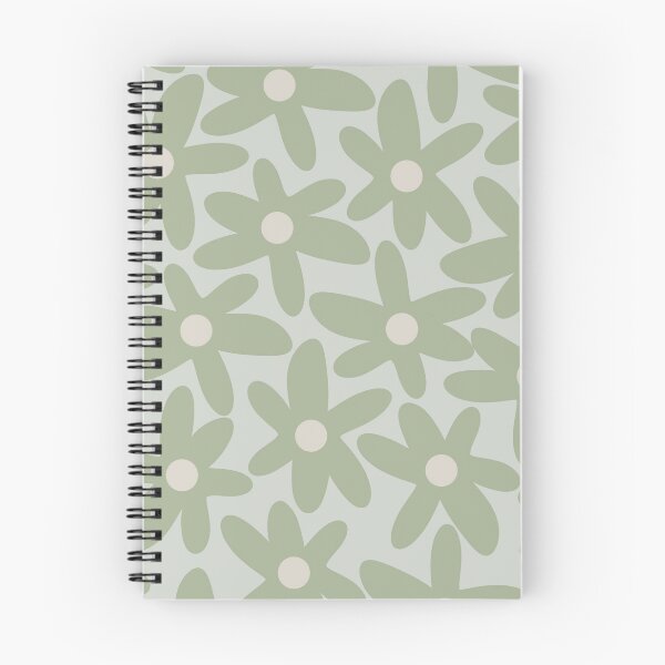 Item preview, Daisy Time Retro Floral Pattern in Sage and Celadon designed and sold by kierkegaard.