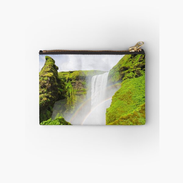 Item preview, Skogafoss waterfall Iceland with rainbow designed and sold by mhfoto.