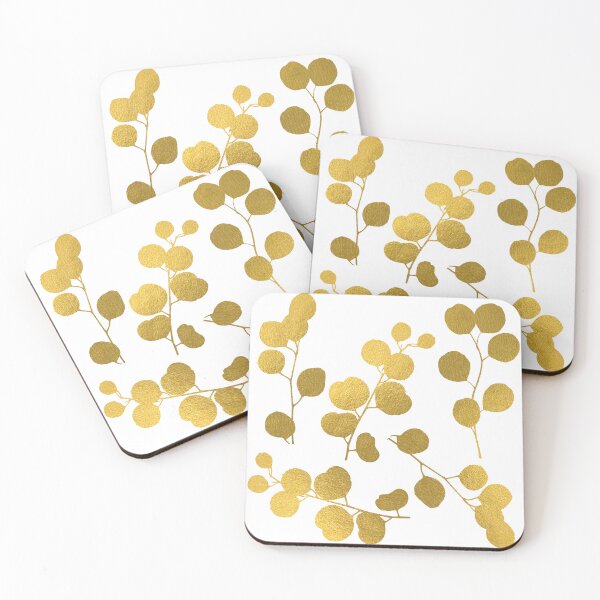 Item preview, Gold Eucalyptus Leaves Foliage Pattern designed and sold by idovedesign.