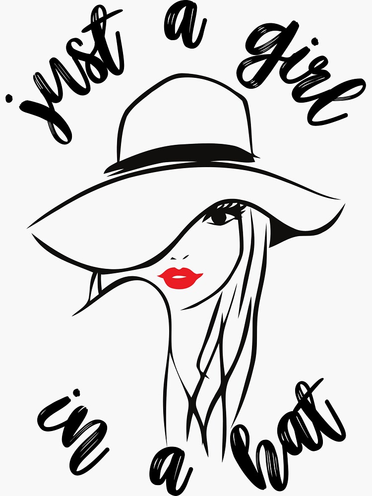"Just a girl in a hat" Sticker by Edyta84los Redbubble