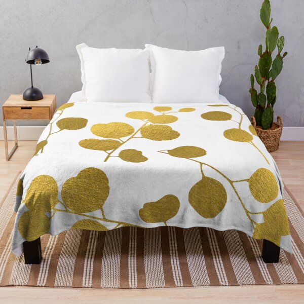 Item preview, Gold Eucalyptus Leaves Foliage Pattern designed and sold by idovedesign.