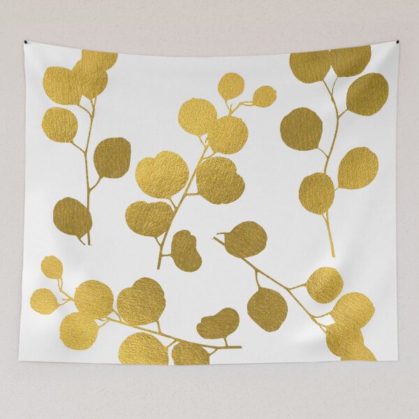 Item preview, Gold Eucalyptus Leaves Foliage Pattern designed and sold by idovedesign.