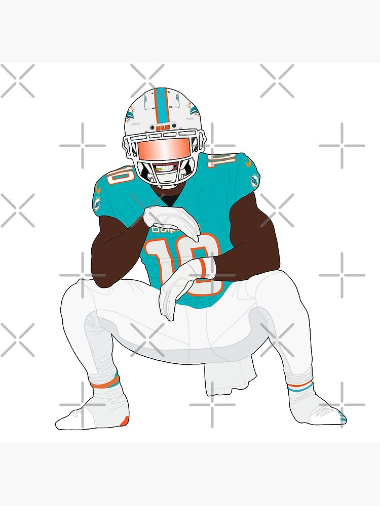 Tyreek Hill Miami Dolphins Football Illustrated Art Poster 