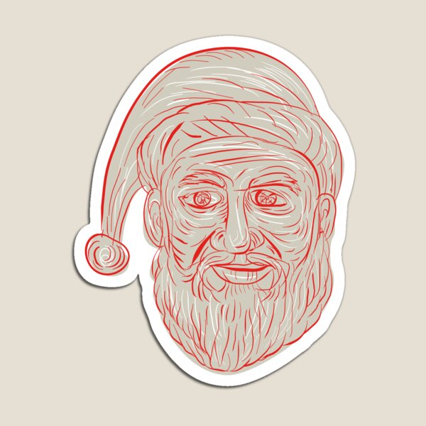 Item preview, Melancholy Santa Claus Head Drawing designed and sold by patrimonio.