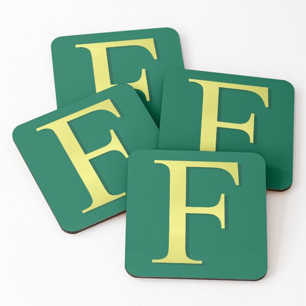 Item preview, The Letter F Gold on Christmas Green 5748 designed and sold by Art in My Loft.