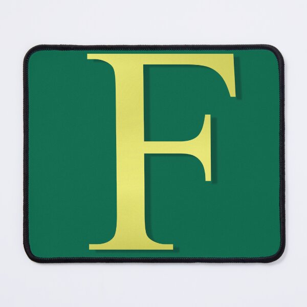 Item preview, The Letter F Gold on Christmas Green 5748 designed and sold by Art in My Loft.