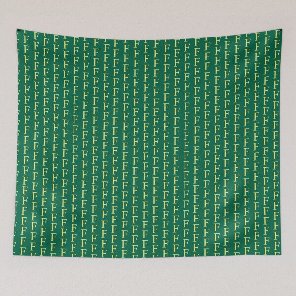 Item preview, The Letter F Gold on Christmas Green 5748 designed and sold by Art in My Loft.