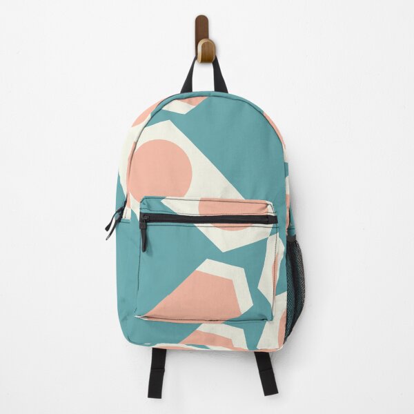 Item preview, Geometric Pattern Block | Minimal Design | Teal and Beige designed and sold by The Bubble 1307.