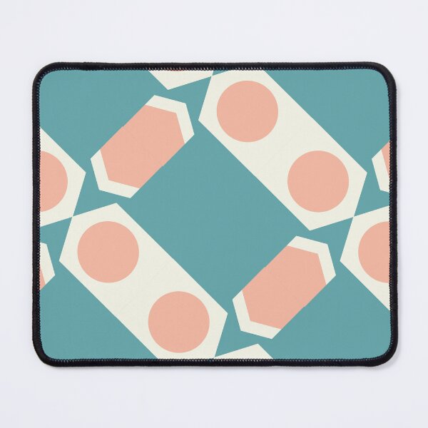 Item preview, Geometric Pattern Block | Minimal Design | Teal and Beige designed and sold by The Bubble 1307.