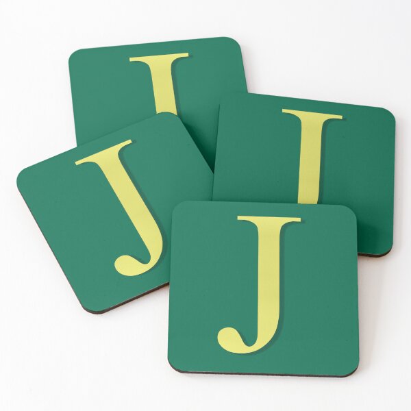 Item preview, The Letter J Gold on Christmas Green 5748 designed and sold by Art in My Loft.