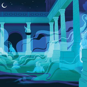 Artwork thumbnail, Night at the Baths - Aqua by flaroh