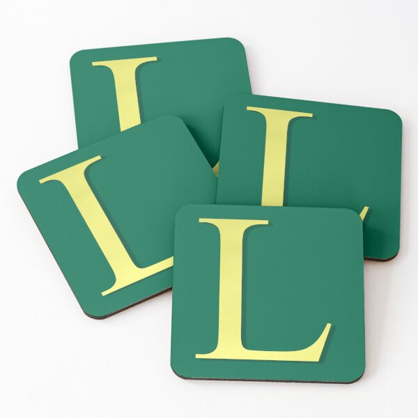 Item preview, The Letter L Gold on Christmas Green 5748 designed and sold by Art in My Loft.