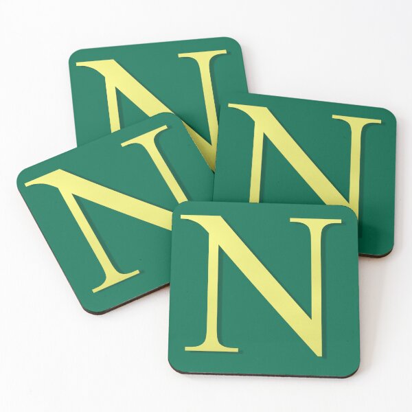 Item preview, The Letter N Gold on Christmas Green 5748 designed and sold by Art in My Loft.