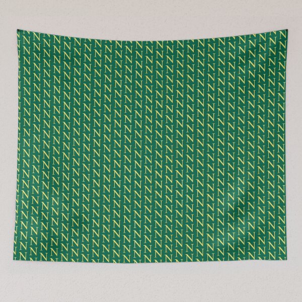 Item preview, The Letter N Gold on Christmas Green 5748 designed and sold by Art in My Loft.