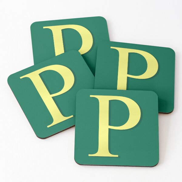 Item preview, The Letter P Gold on Christmas Green 5748 designed and sold by Art in My Loft.