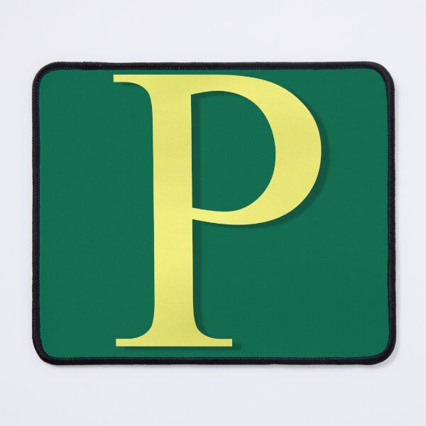 Item preview, The Letter P Gold on Christmas Green 5748 designed and sold by Art in My Loft.