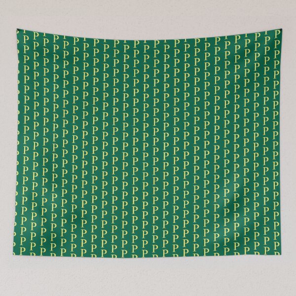 Item preview, The Letter P Gold on Christmas Green 5748 designed and sold by Art in My Loft.
