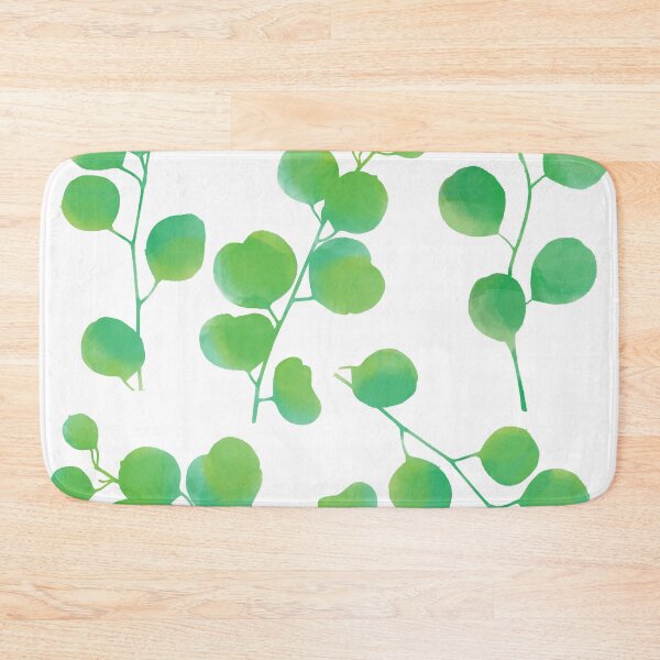 Item preview, Green Watercolor Eucalyptus Leaves Pattern designed and sold by idovedesign.