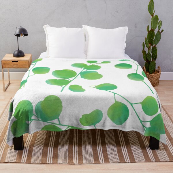 Item preview, Green Watercolor Eucalyptus Leaves Pattern designed and sold by idovedesign.
