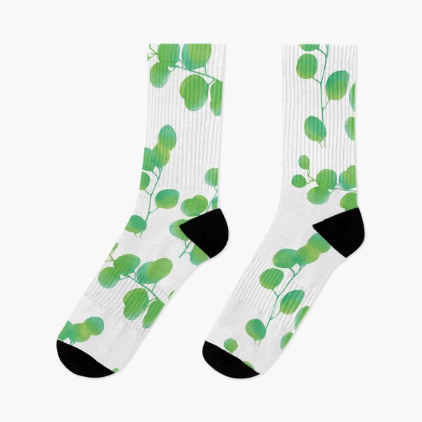 Item preview, Green Watercolor Eucalyptus Leaves Pattern designed and sold by idovedesign.
