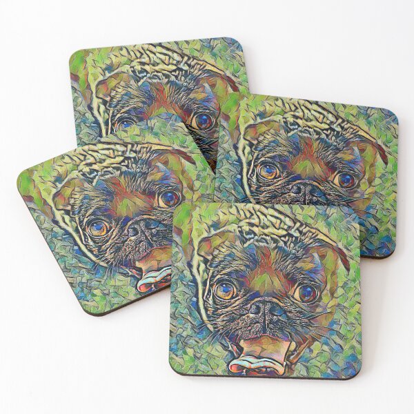 Item preview, A colourful pug print design - Pug Artwork   print, impression, artwork designed and sold by Doggymadness.