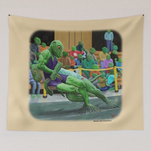 Item preview, Lizard Warrior Wrestling Tournament Fantasy Monster Image designed and sold by HelmsArt.