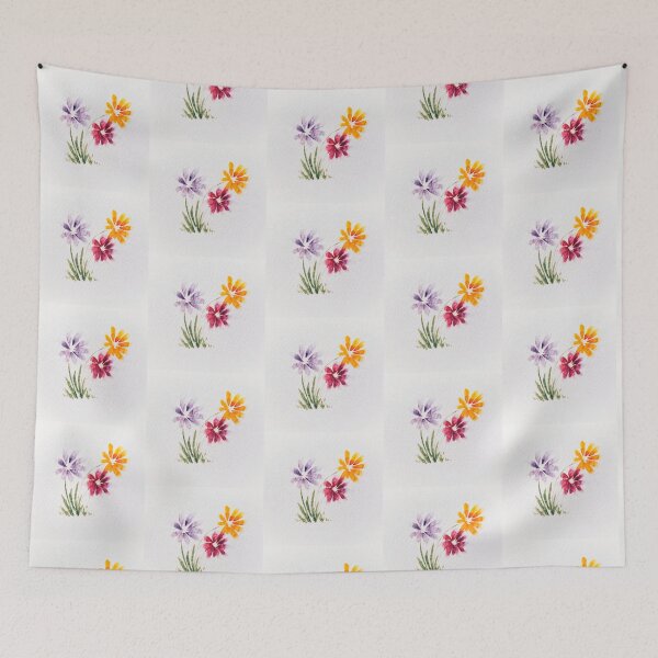 Item preview, Pink Purple Orange Daisies Textured Watercolor designed and sold by LillybellDesign.